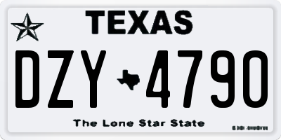 TX license plate DZY4790