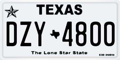 TX license plate DZY4800