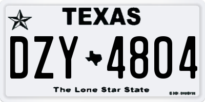 TX license plate DZY4804
