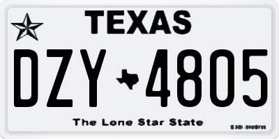 TX license plate DZY4805