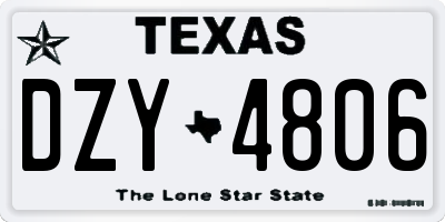 TX license plate DZY4806
