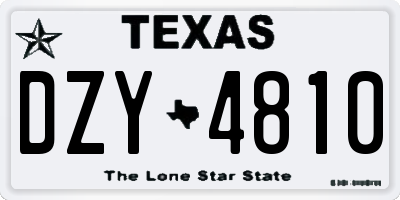 TX license plate DZY4810