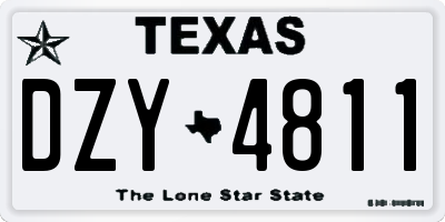 TX license plate DZY4811