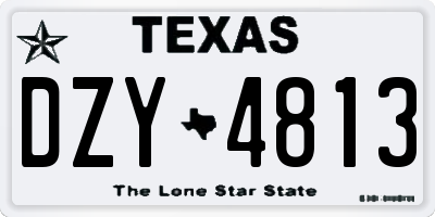 TX license plate DZY4813