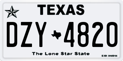 TX license plate DZY4820