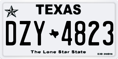 TX license plate DZY4823