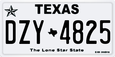 TX license plate DZY4825