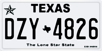 TX license plate DZY4826