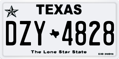 TX license plate DZY4828