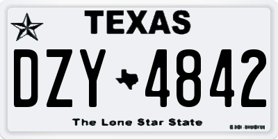 TX license plate DZY4842