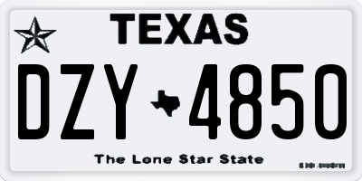 TX license plate DZY4850