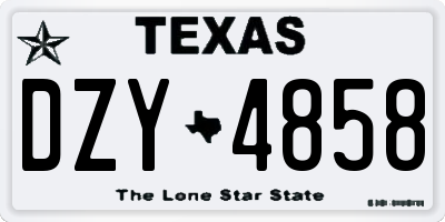 TX license plate DZY4858