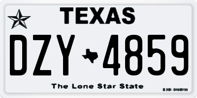 TX license plate DZY4859