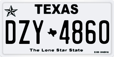 TX license plate DZY4860