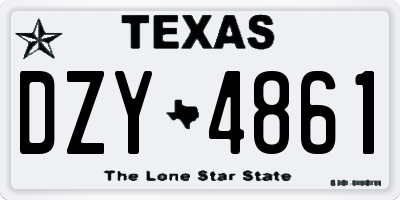 TX license plate DZY4861
