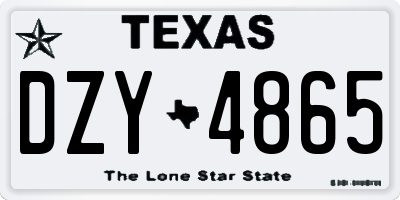 TX license plate DZY4865