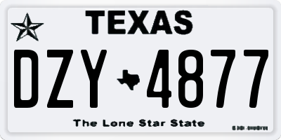 TX license plate DZY4877