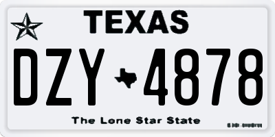 TX license plate DZY4878