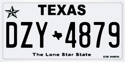 TX license plate DZY4879