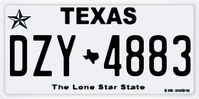 TX license plate DZY4883
