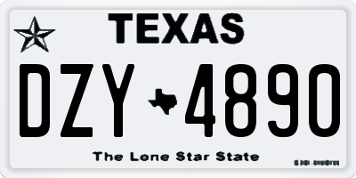 TX license plate DZY4890