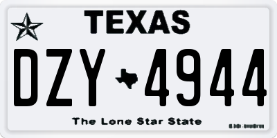 TX license plate DZY4944
