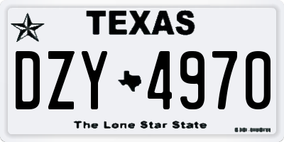 TX license plate DZY4970