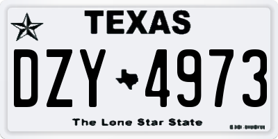 TX license plate DZY4973