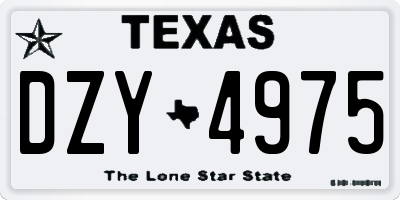 TX license plate DZY4975
