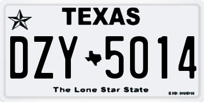 TX license plate DZY5014