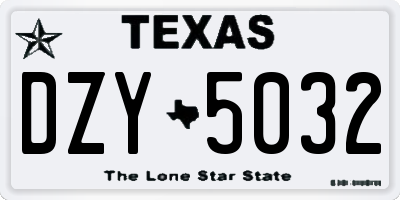 TX license plate DZY5032