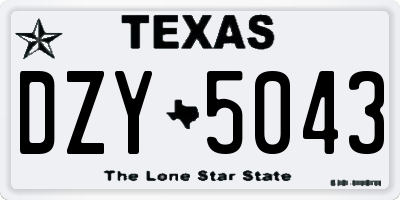 TX license plate DZY5043