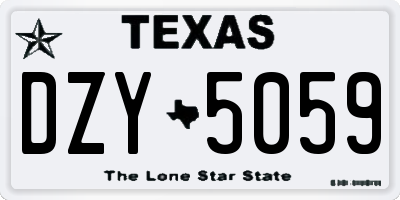TX license plate DZY5059