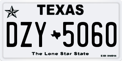 TX license plate DZY5060