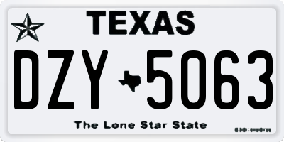 TX license plate DZY5063