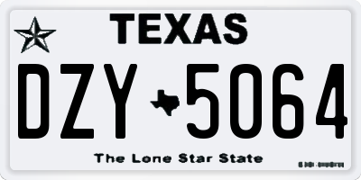 TX license plate DZY5064