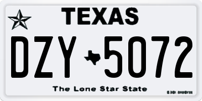 TX license plate DZY5072