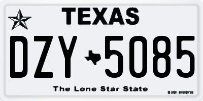 TX license plate DZY5085
