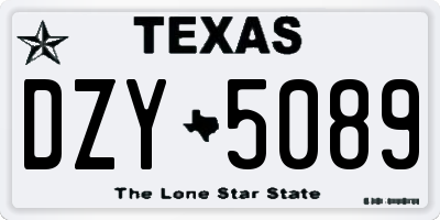 TX license plate DZY5089
