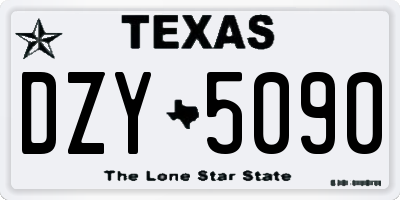 TX license plate DZY5090