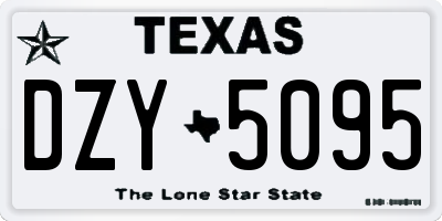 TX license plate DZY5095