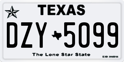 TX license plate DZY5099