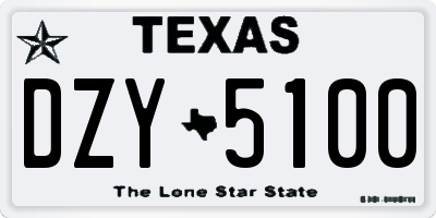 TX license plate DZY5100