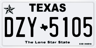 TX license plate DZY5105