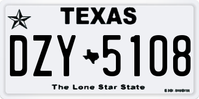 TX license plate DZY5108