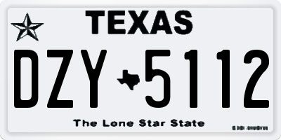TX license plate DZY5112