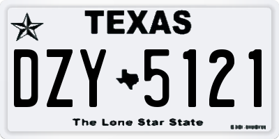 TX license plate DZY5121