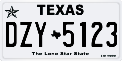 TX license plate DZY5123