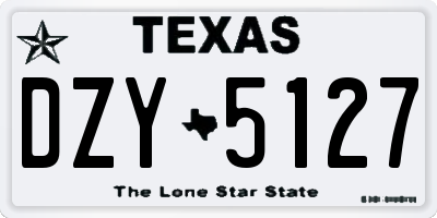 TX license plate DZY5127