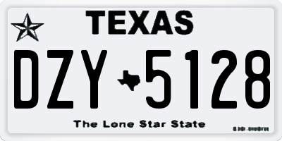 TX license plate DZY5128